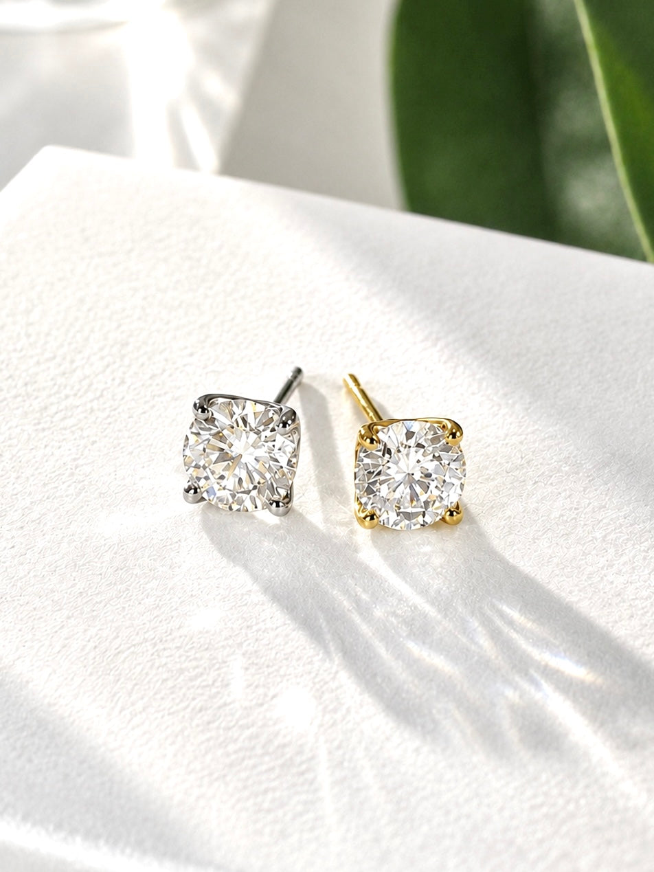 Prima Round Cut Stud Earrings