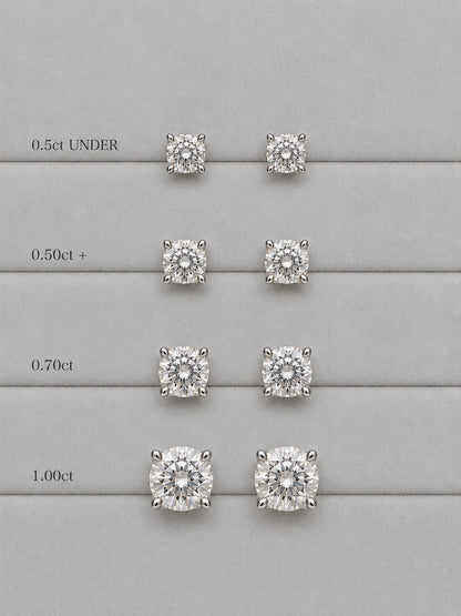 Prima Round Cut Stud Earrings